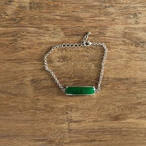Dainty Green Stone Adjustable Bracelet